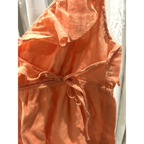 Vintage Old Navy Y2K Babydoll Cotton Tank Top Size M Tie Waist Ruffle Top Dainty - Picture 3 of 11